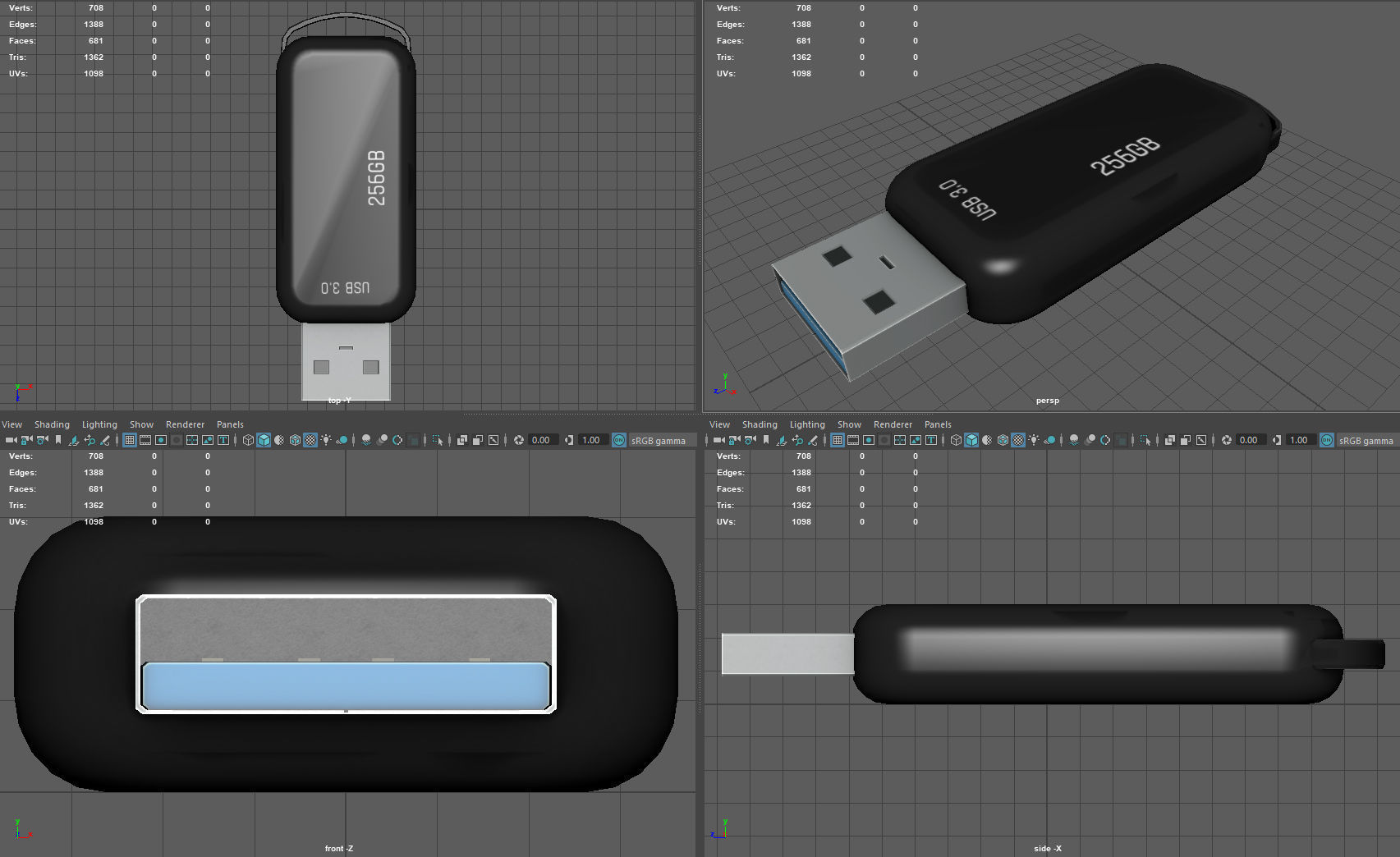 Pen Drive Low-poly 3D model_7