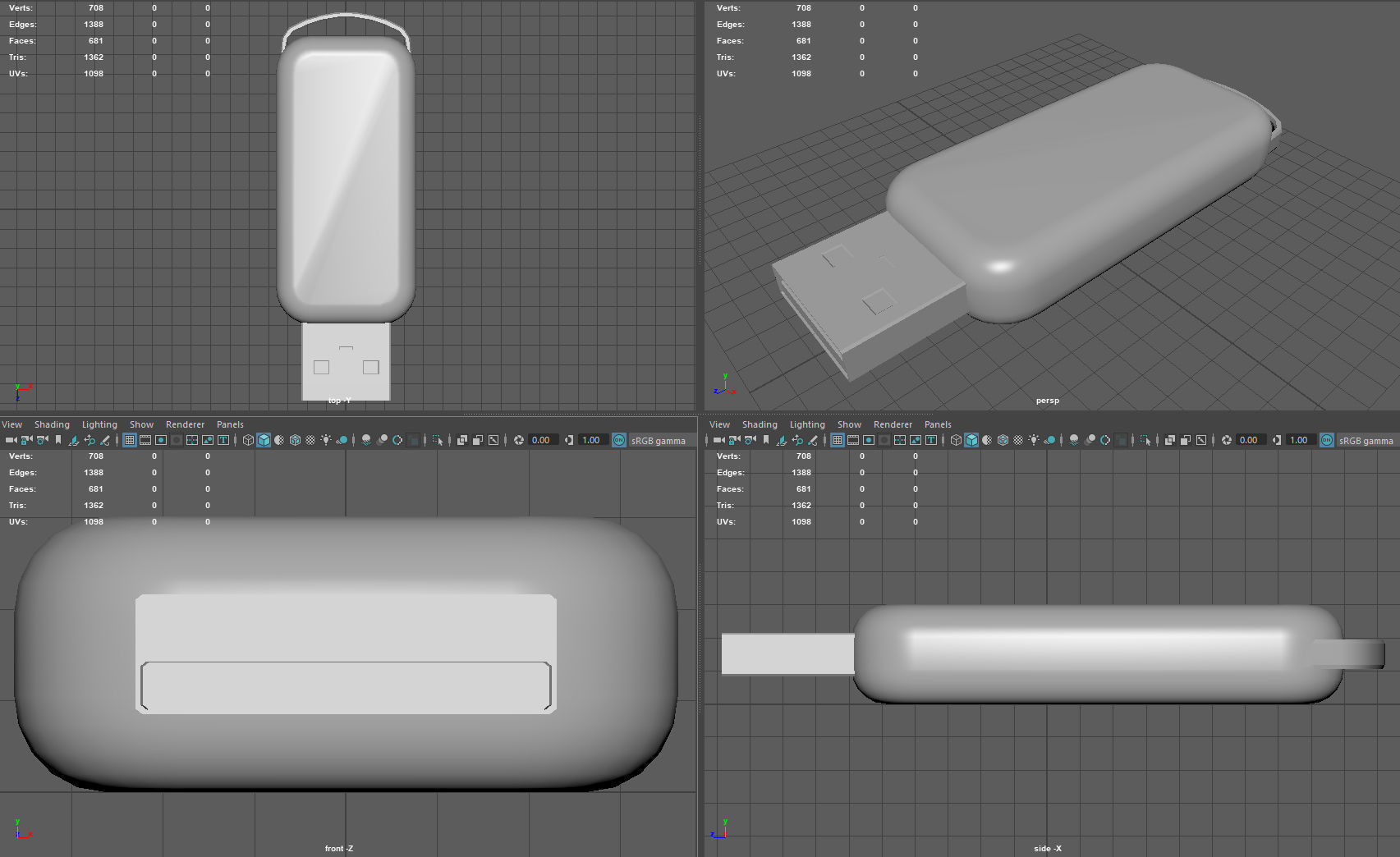 Pen Drive Low-poly 3D model_8