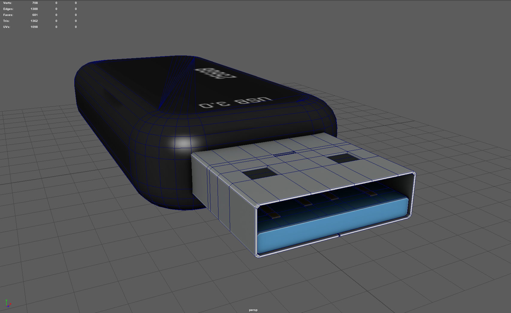 Pen Drive Low-poly 3D model_10