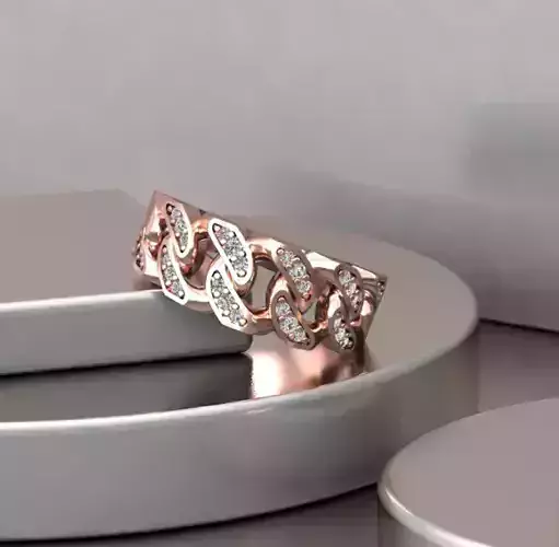 Cuban chain  link ring Diamond