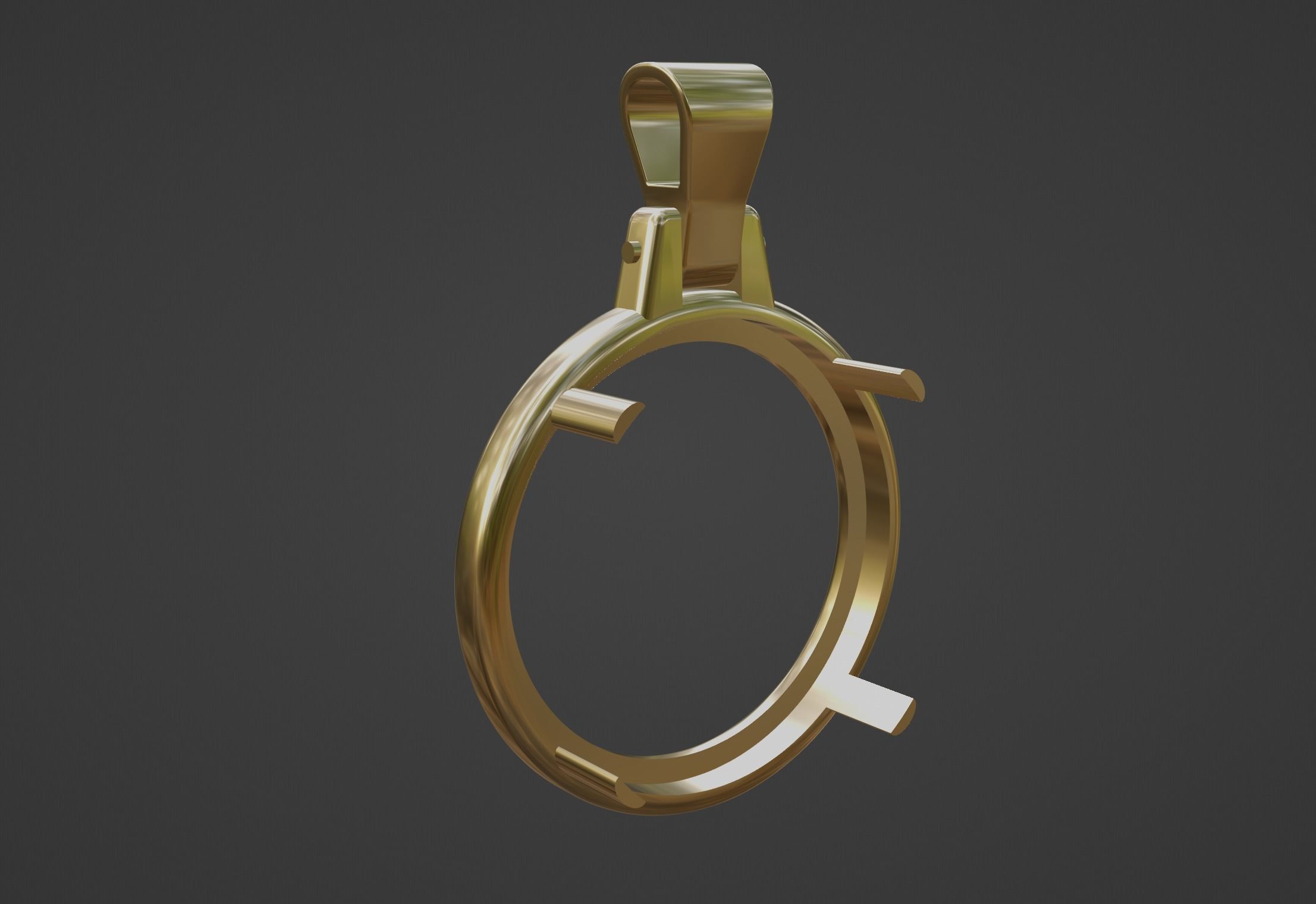 15 gram gold Chinese panda dollar frame mount 3D print model_3