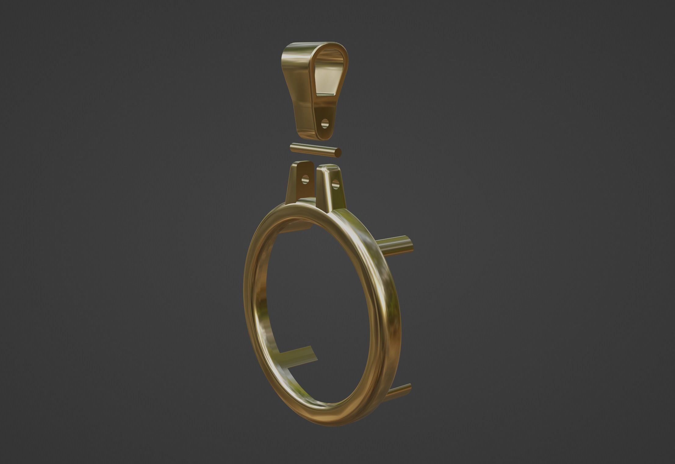 15 gram gold Chinese panda dollar frame mount 3D print model_6