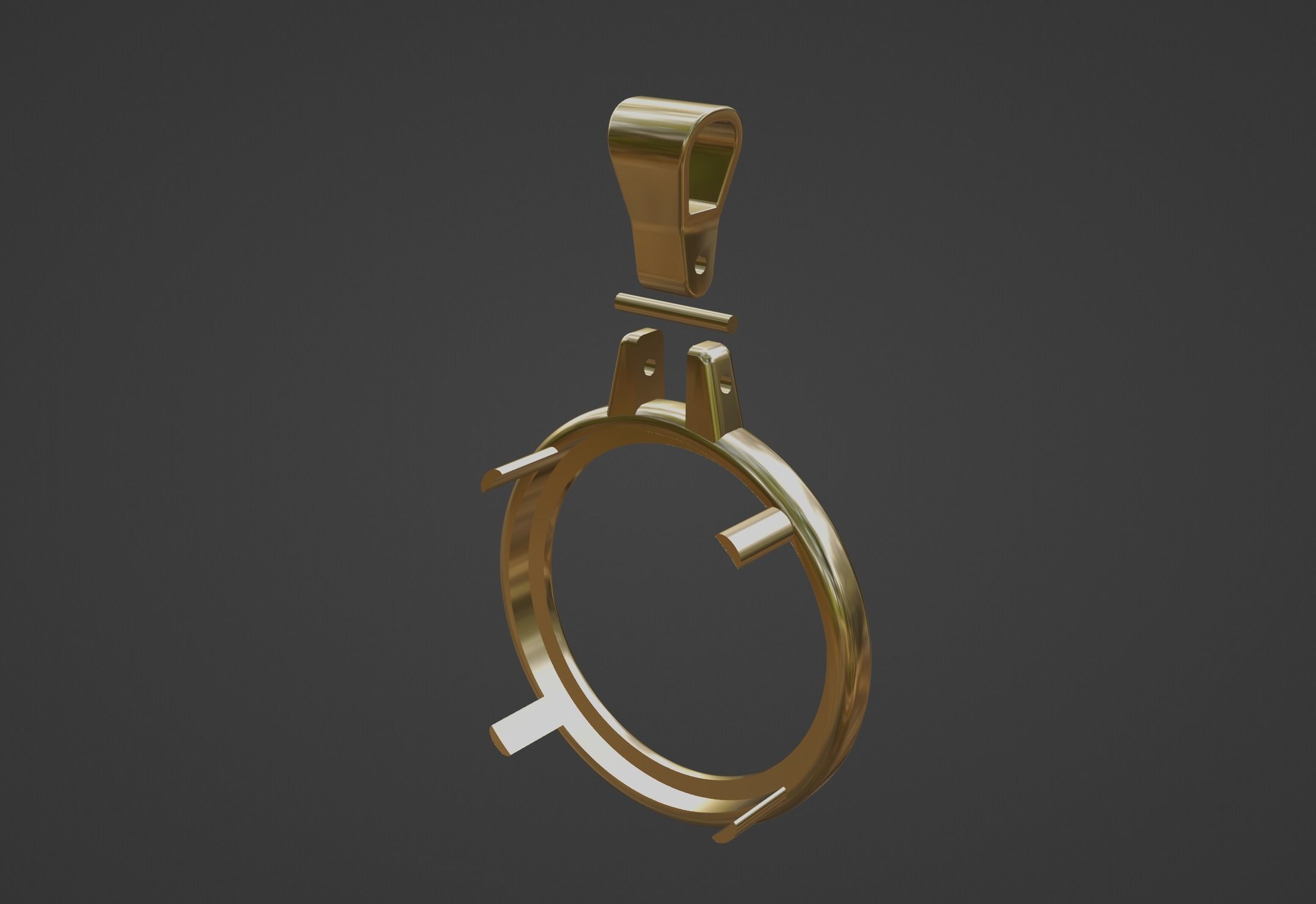 15 gram gold Chinese panda dollar frame mount 3D print model_5