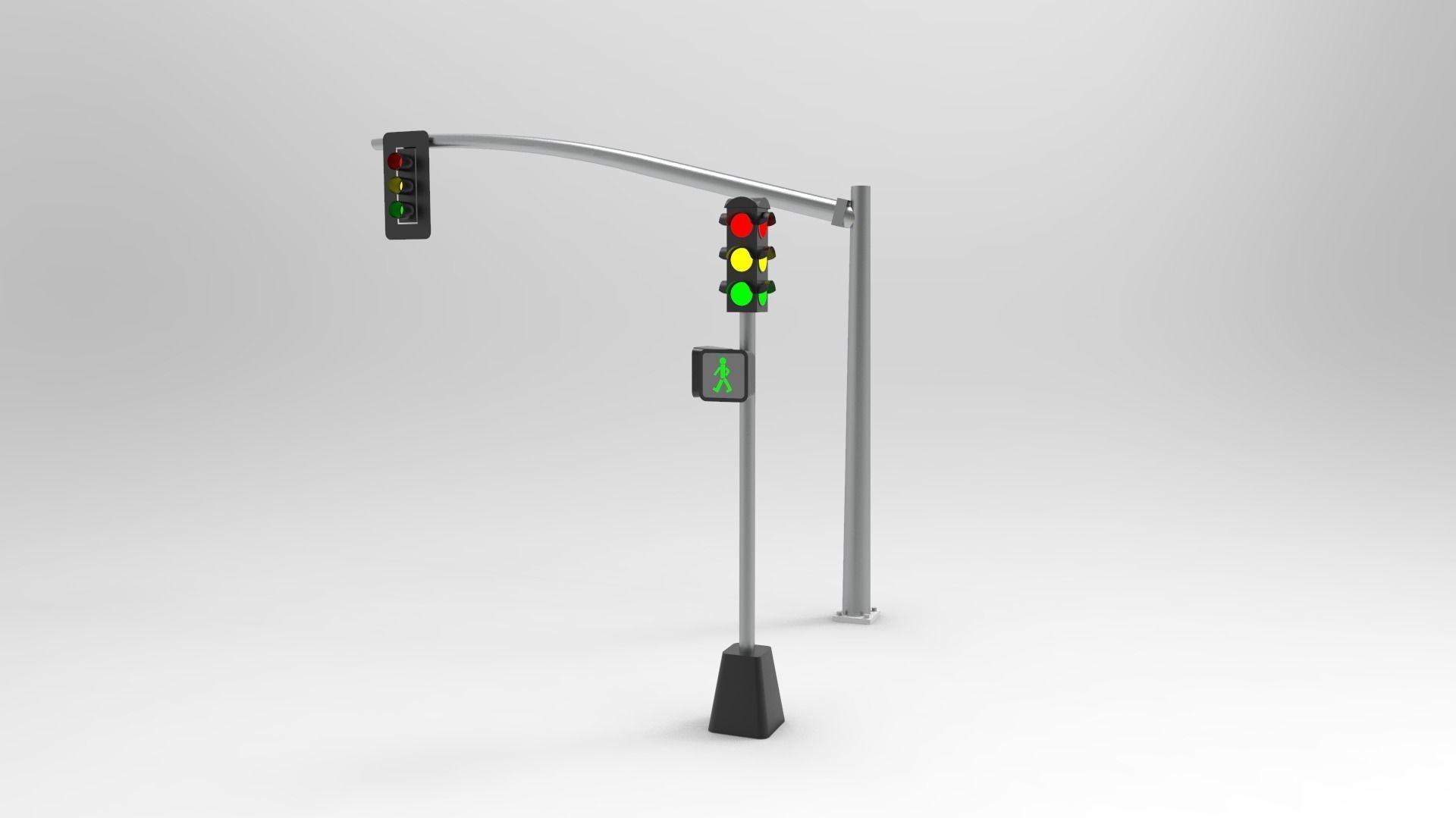 Street Traffic light 3D model_2