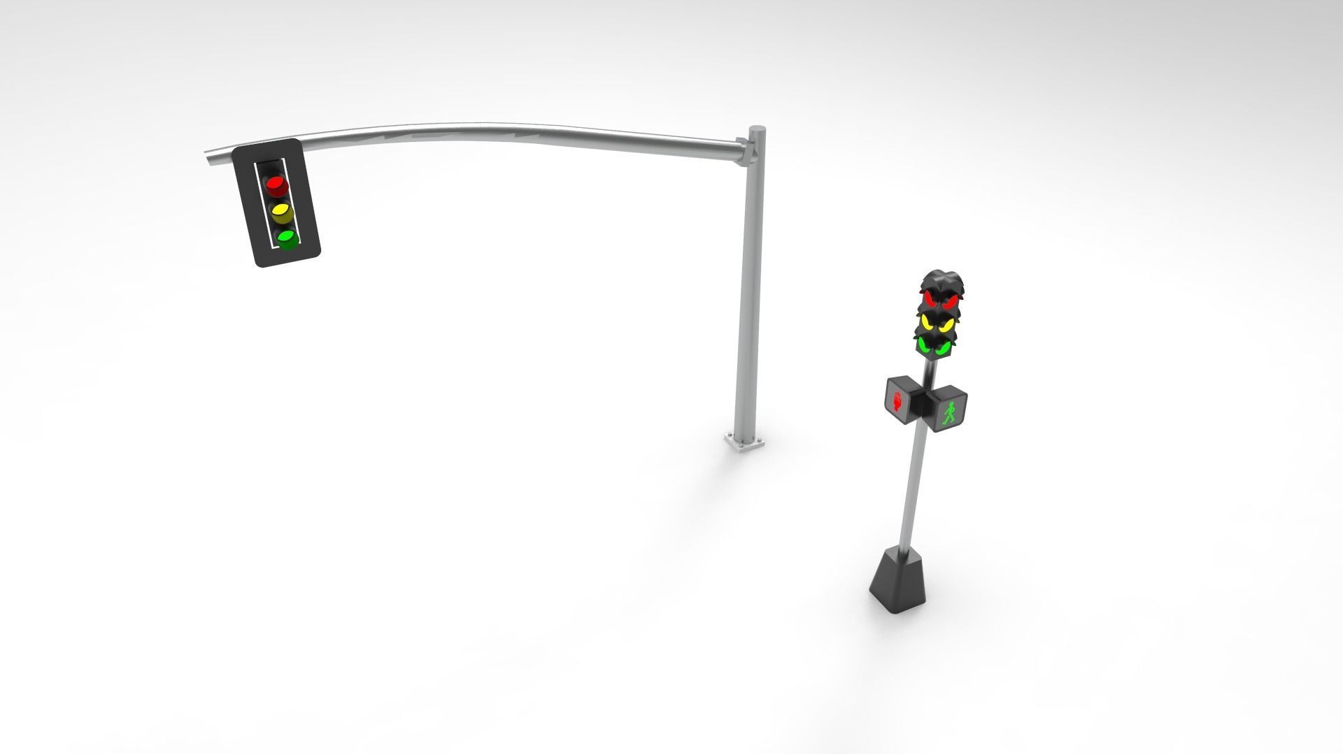 Street Traffic light 3D model_3