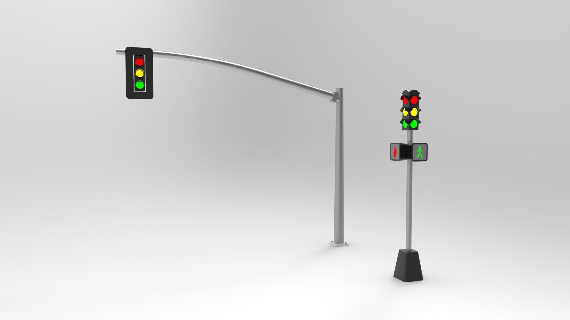 Street Traffic light 3D model_1