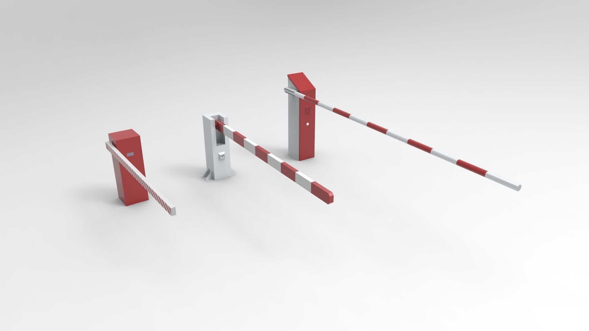 Parking Gate Low-poly 3D model_4