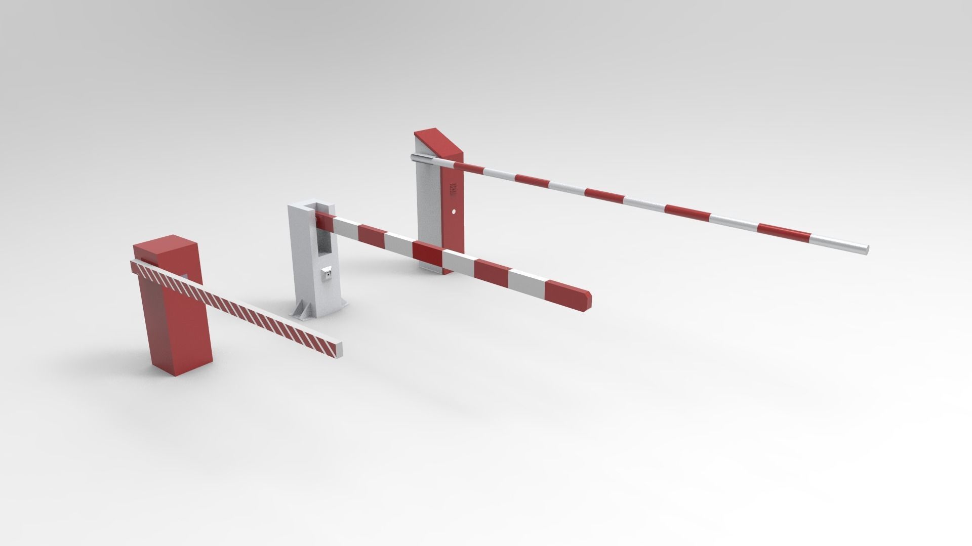 Parking Gate Low-poly 3D model_1