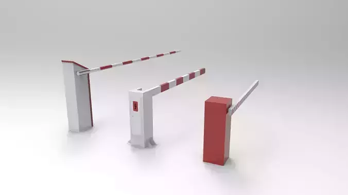 Parking Gate Low-poly 3D model