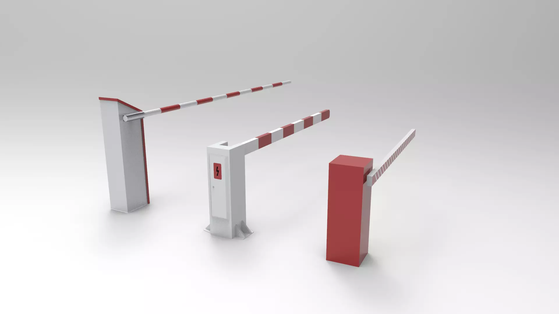 Parking Gate Low-poly 3D model_0