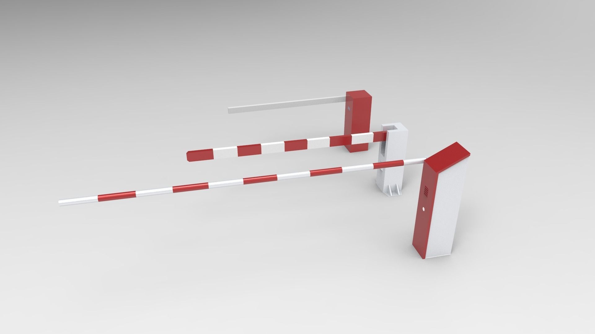 Parking Gate Low-poly 3D model_2