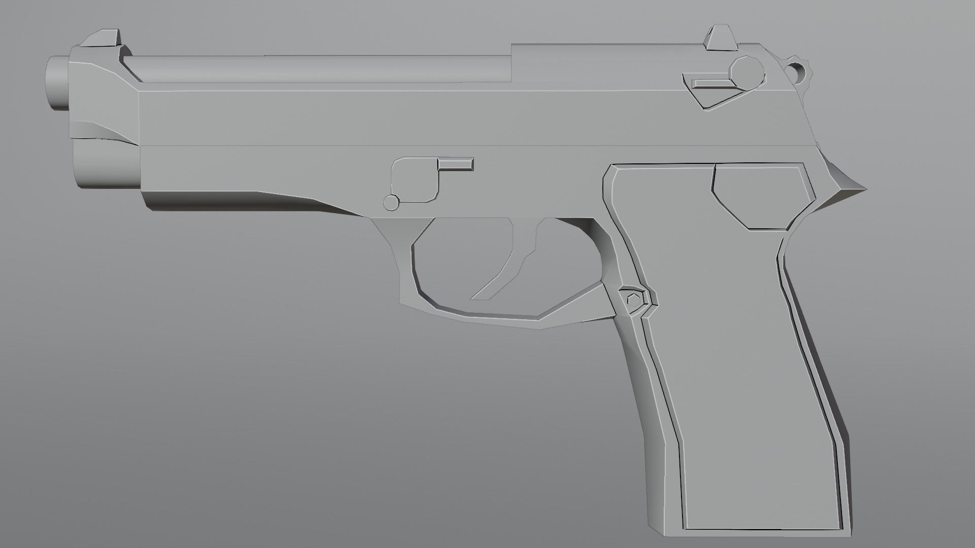 Pistol Low-poly 3D model Free low-poly 3D model_4