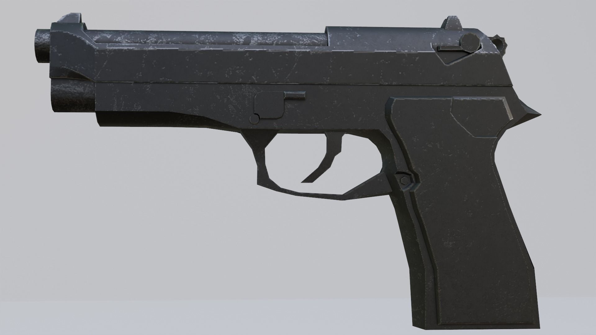 Pistol Low-poly 3D model Free low-poly 3D model_1