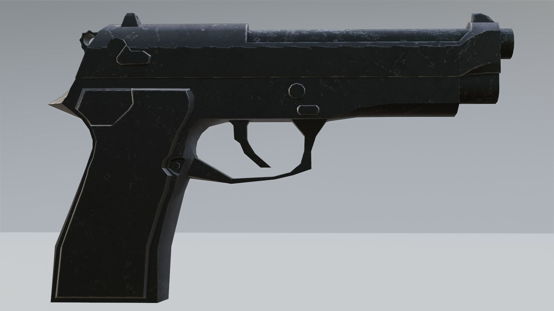 Pistol Low-poly 3D model Free low-poly 3D model_2