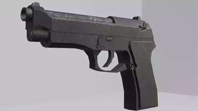 Pistol Low-poly 3D model