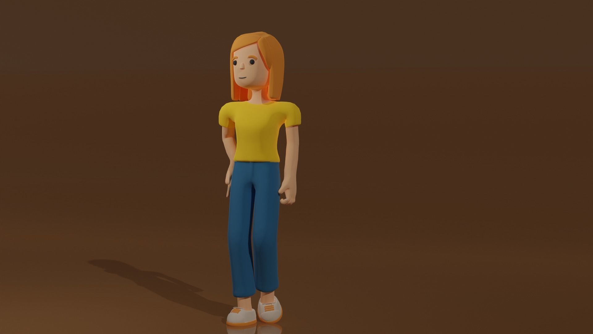 Character minimal female  3D model_1