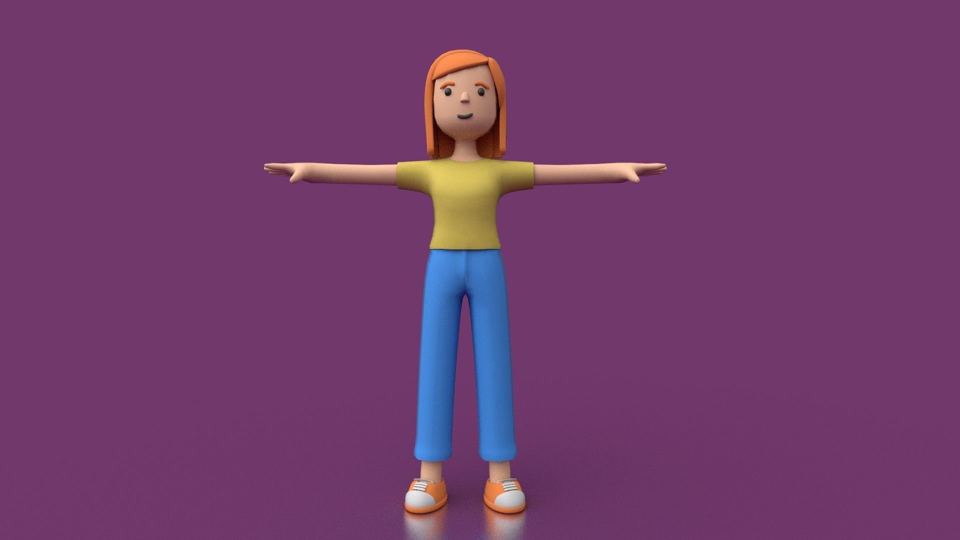 Character minimal female  3D model_5