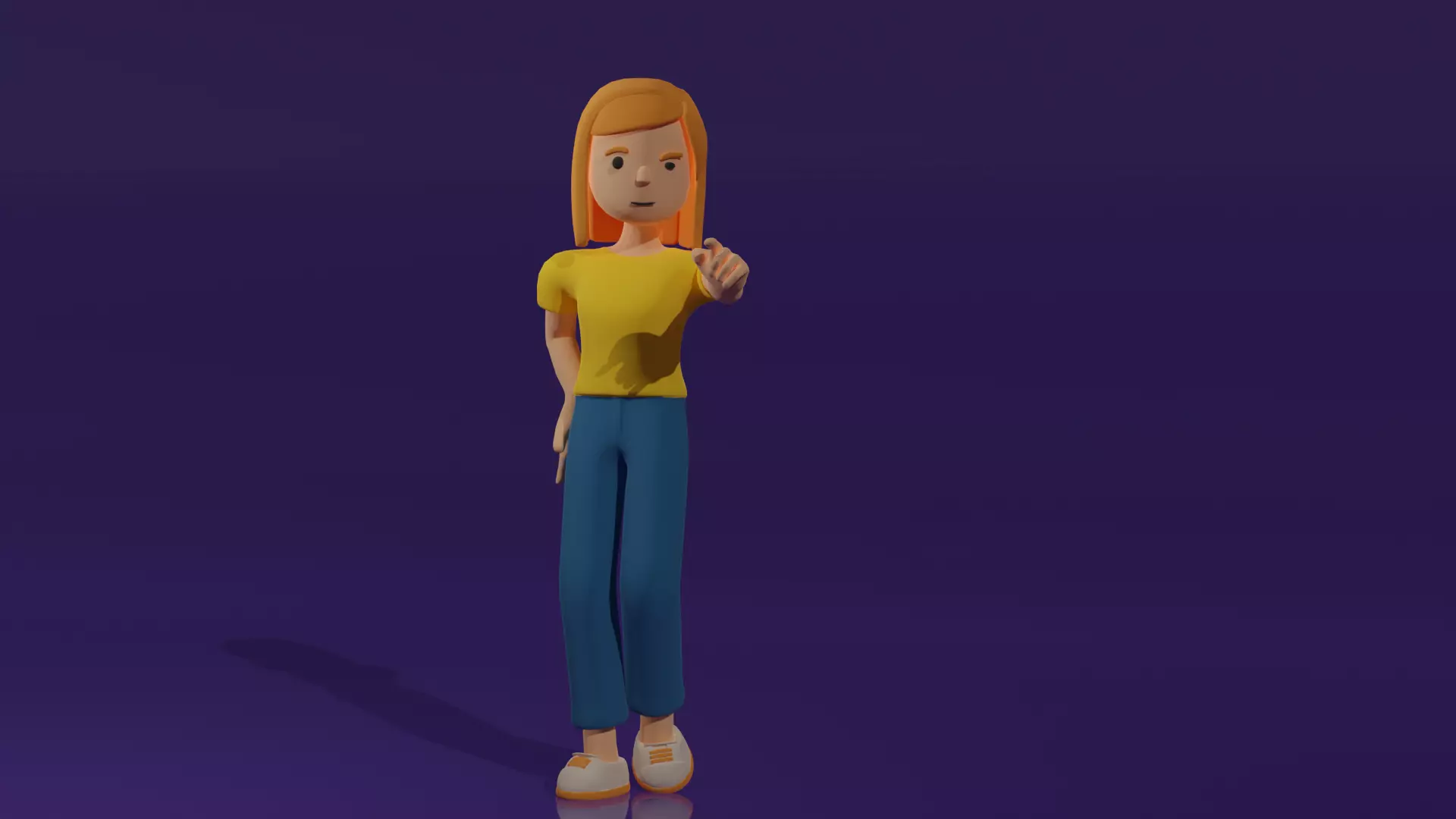 Character minimal female  3D model_0