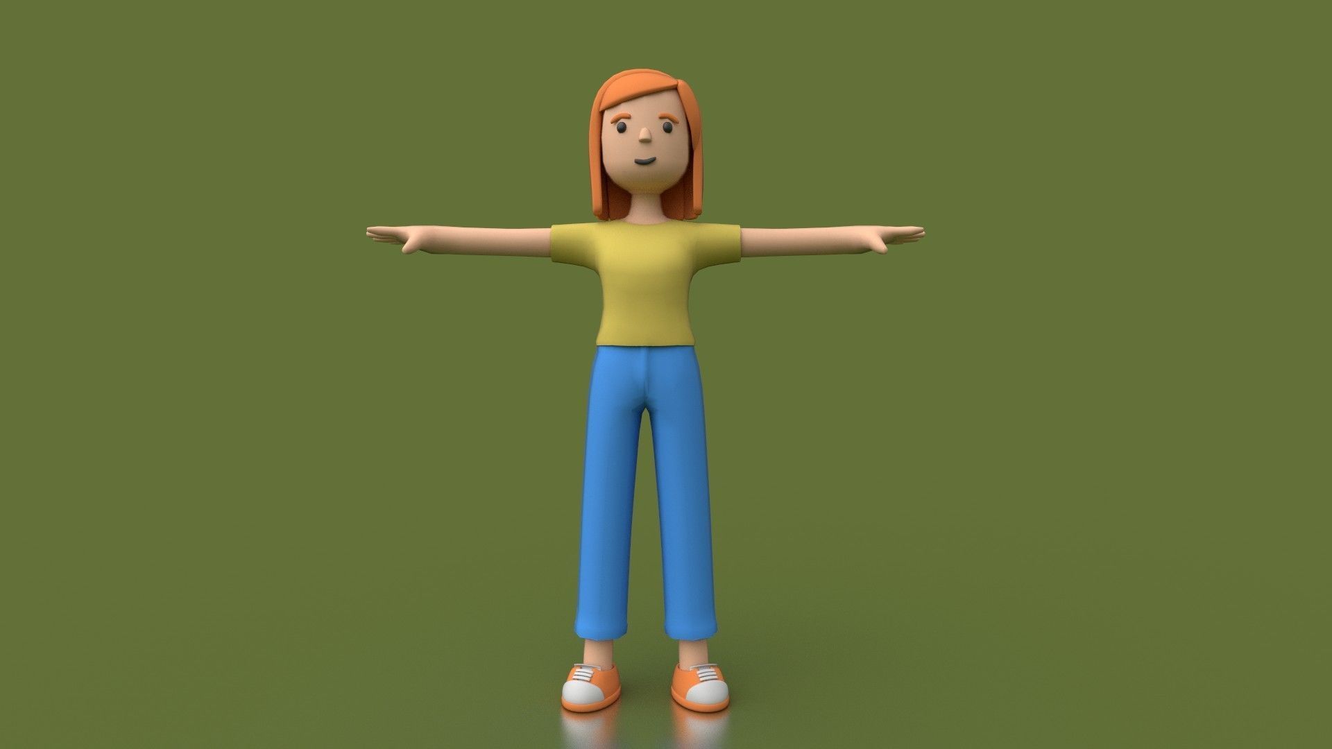 Character minimal female  3D model_4