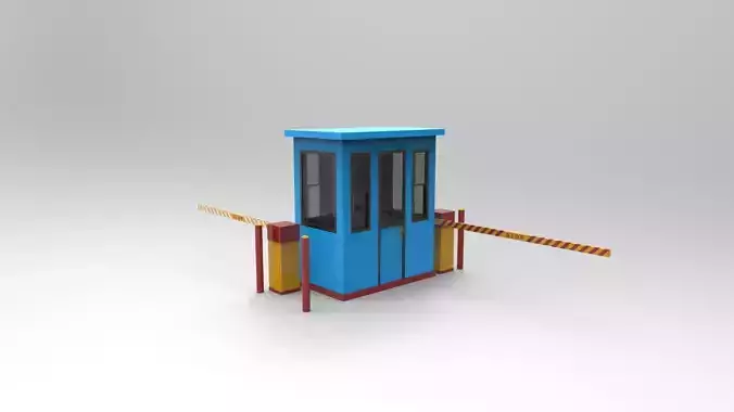 Parking booths Low-poly 3D model