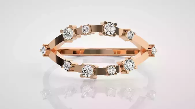 Ultra Light wt minimalist diamond ring 3dm stl renders details