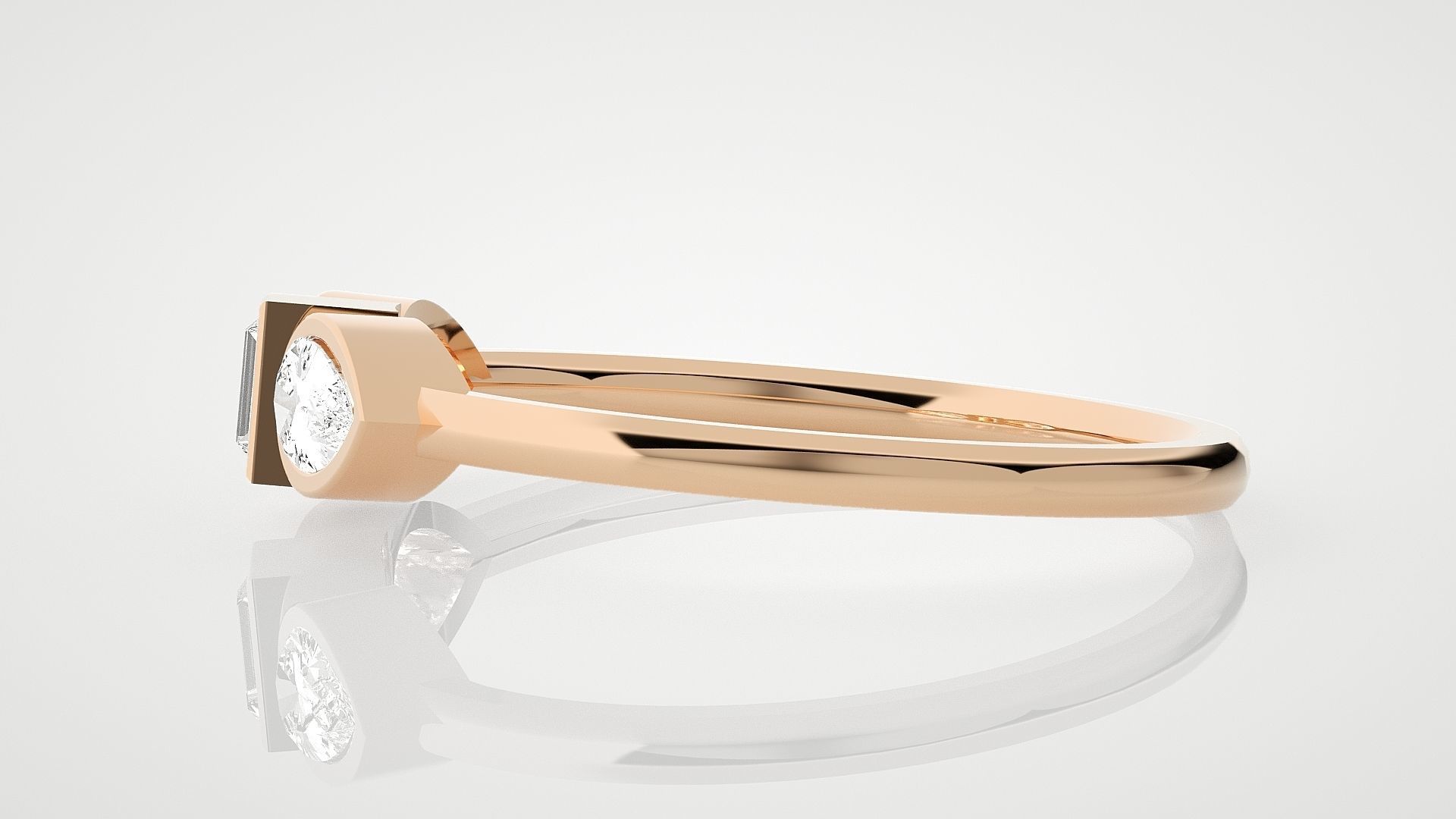 Ultra Light wt minimalist pear diamond ring 3dm stl renders 3D print model_2