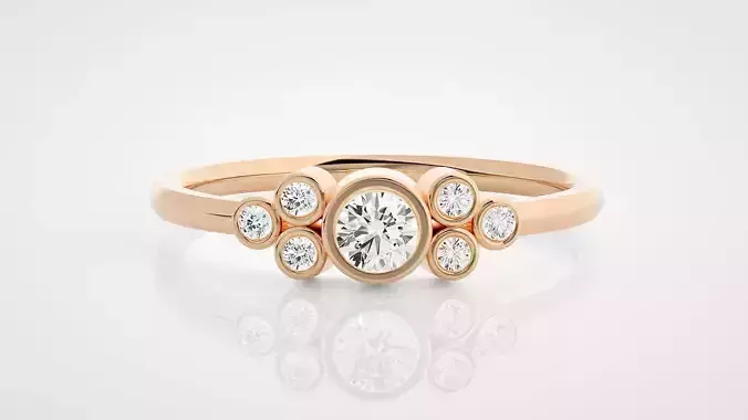 Ultra Light wt minimalist solitaire diamond ring 3dm stl renders