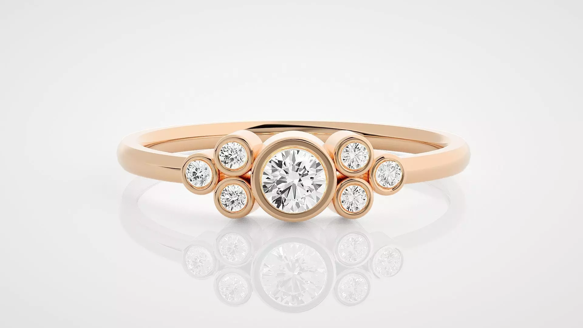 Ultra Light wt minimalist solitaire diamond ring 3dm stl renders 3D print model_0