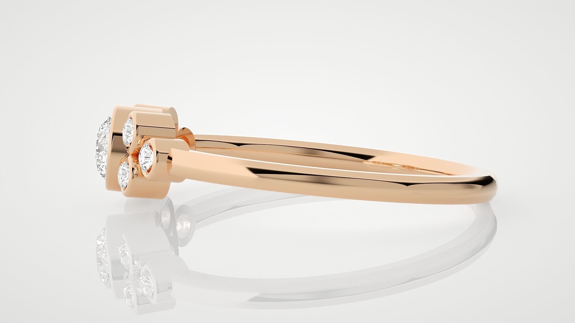 Ultra Light wt minimalist solitaire diamond ring 3dm stl renders 3D print model_2