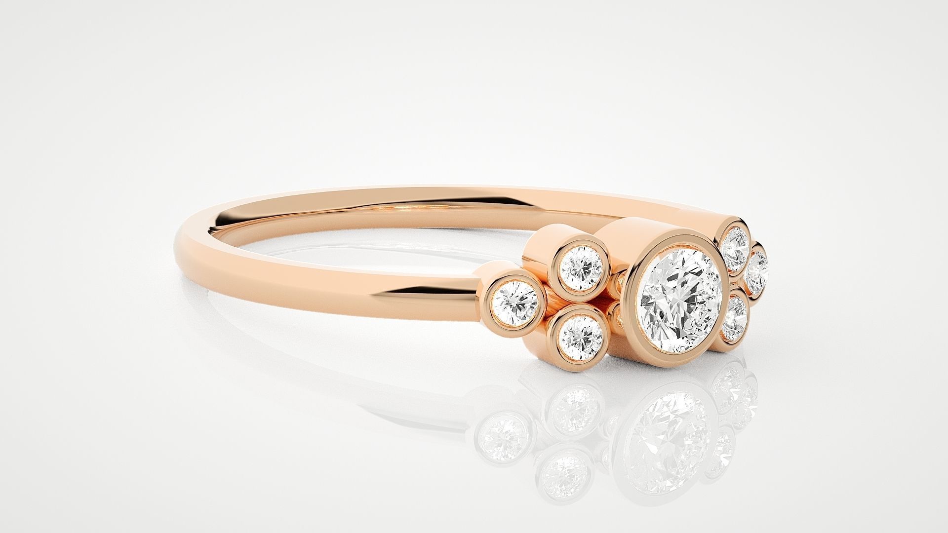 Ultra Light wt minimalist solitaire diamond ring 3dm stl renders 3D print model_1