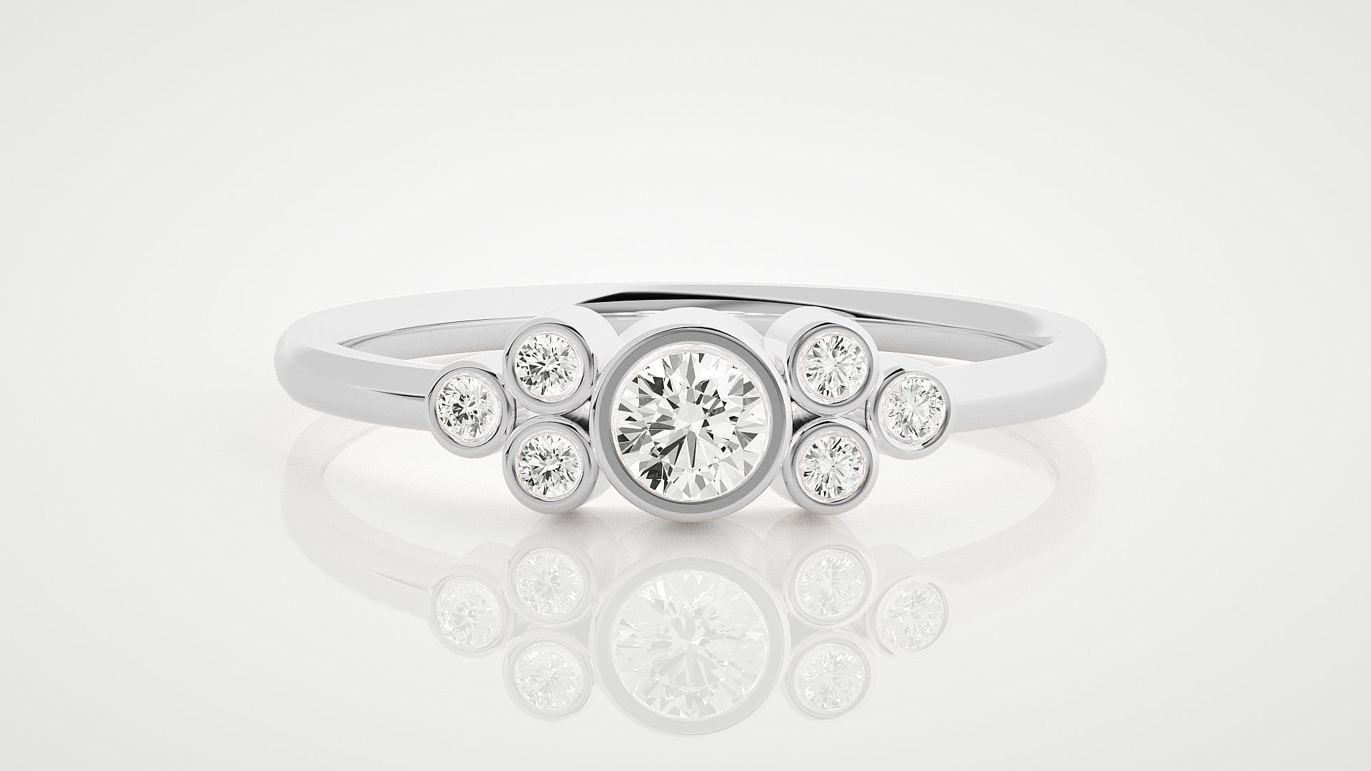 Ultra Light wt minimalist solitaire diamond ring 3dm stl renders 3D print model_3