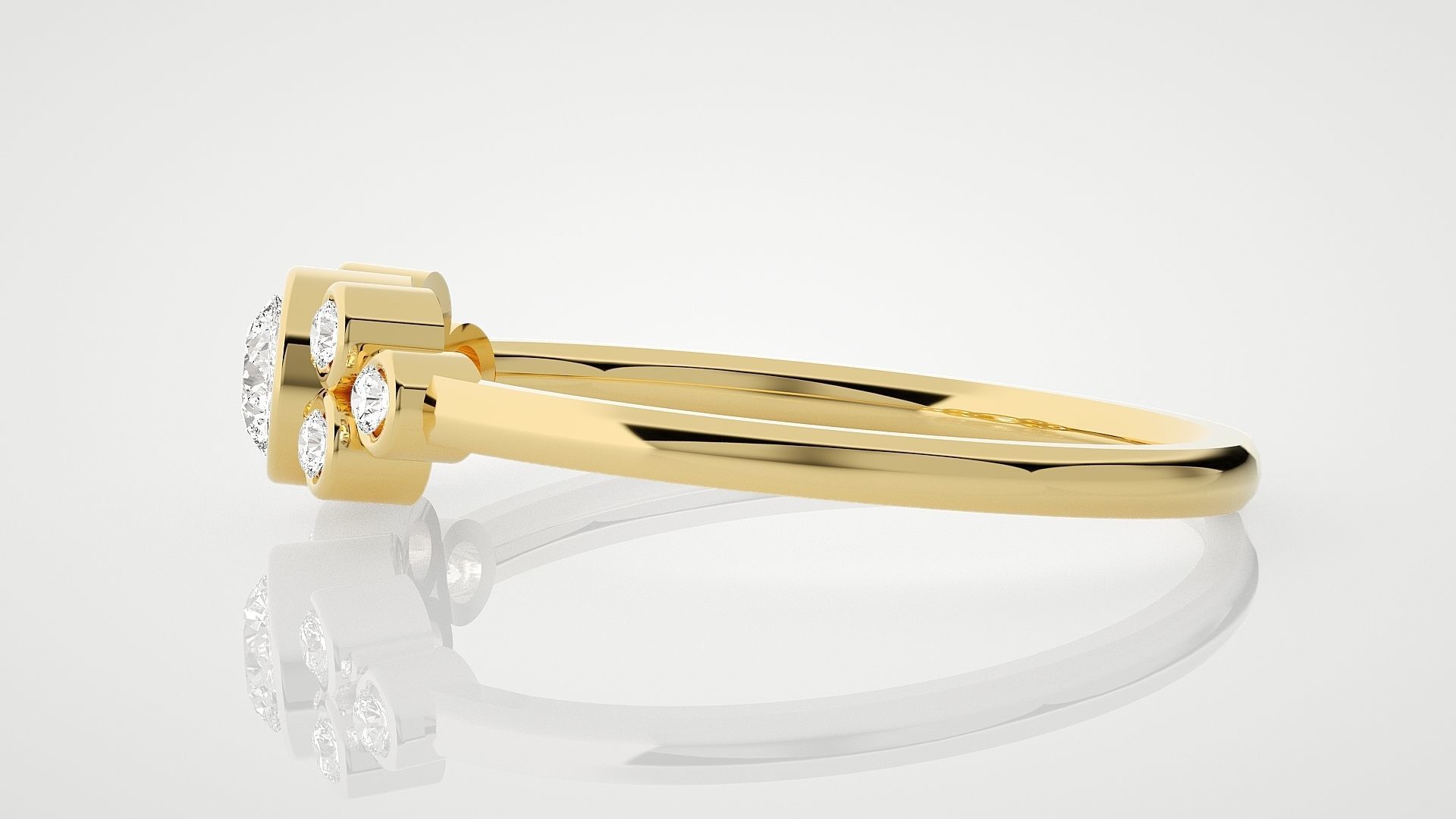 Ultra Light wt minimalist solitaire diamond ring 3dm stl renders 3D print model_9