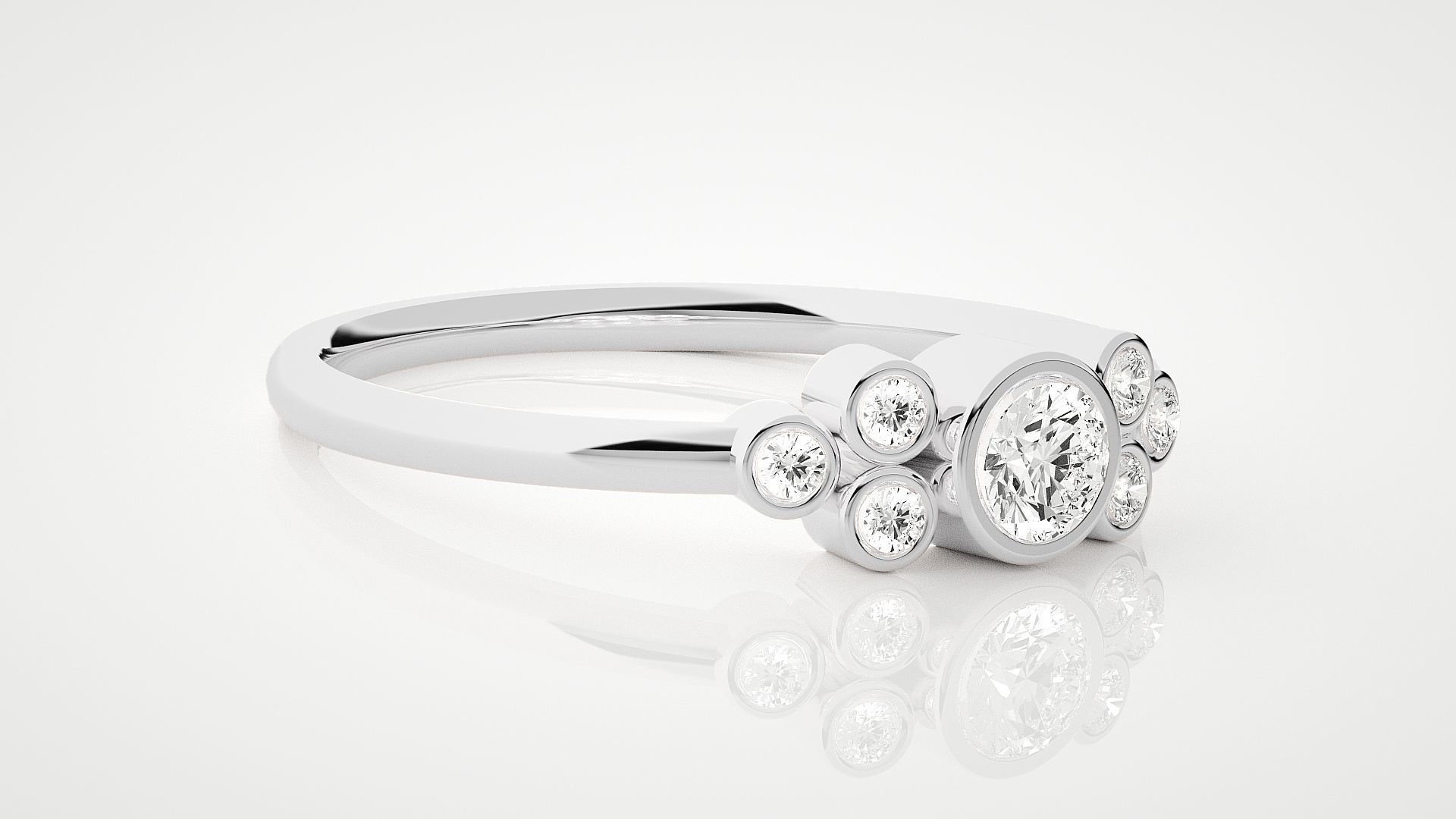 Ultra Light wt minimalist solitaire diamond ring 3dm stl renders 3D print model_5