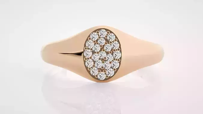 Ultra Light wt minimalist diamond head ring 3dm stl renders