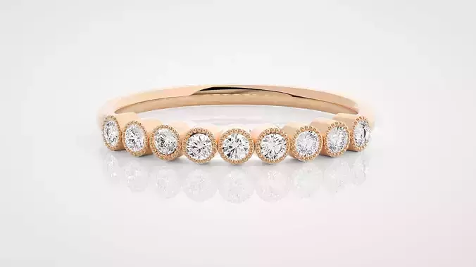 Ultra Light wt minimalist diamond band ring 3dm stl renders