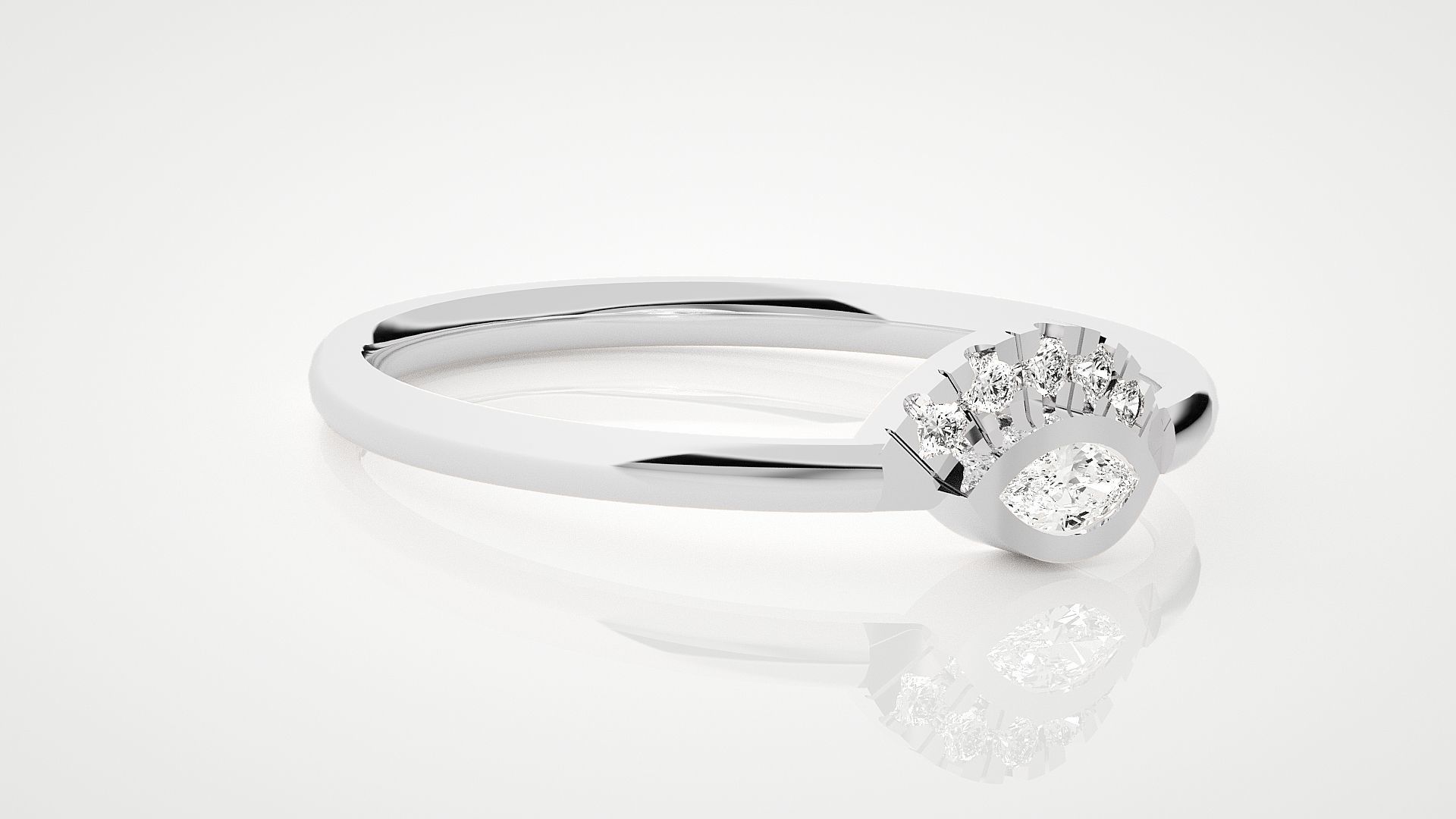 Evil Eye Ultra Light wt minimalist diamond ring 3dm stl renders 3D print model_5