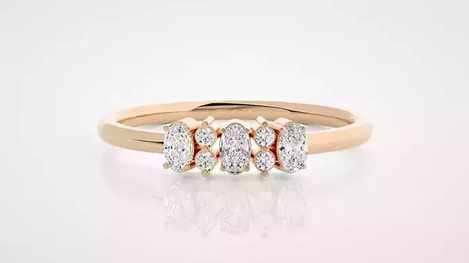 Ultra Light wt minimalist oval diamond ring 3dm stl renders 