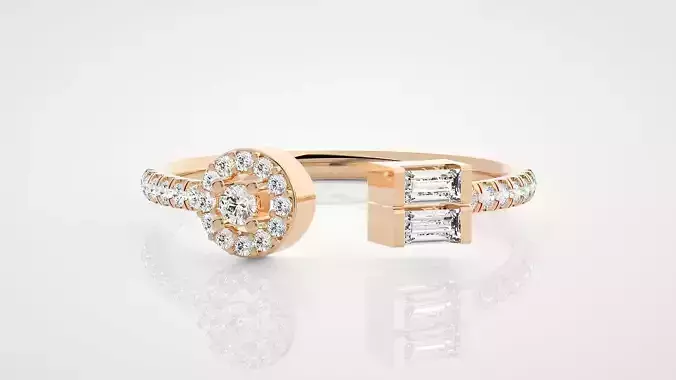 Ultra Light wt minimalist diamond ring 3dm stl renders details