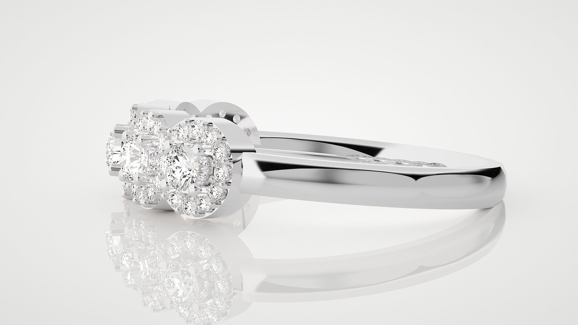 Ultra Light wt minimalist diamond solitaire ring 3dm stl renders 3D print model_6