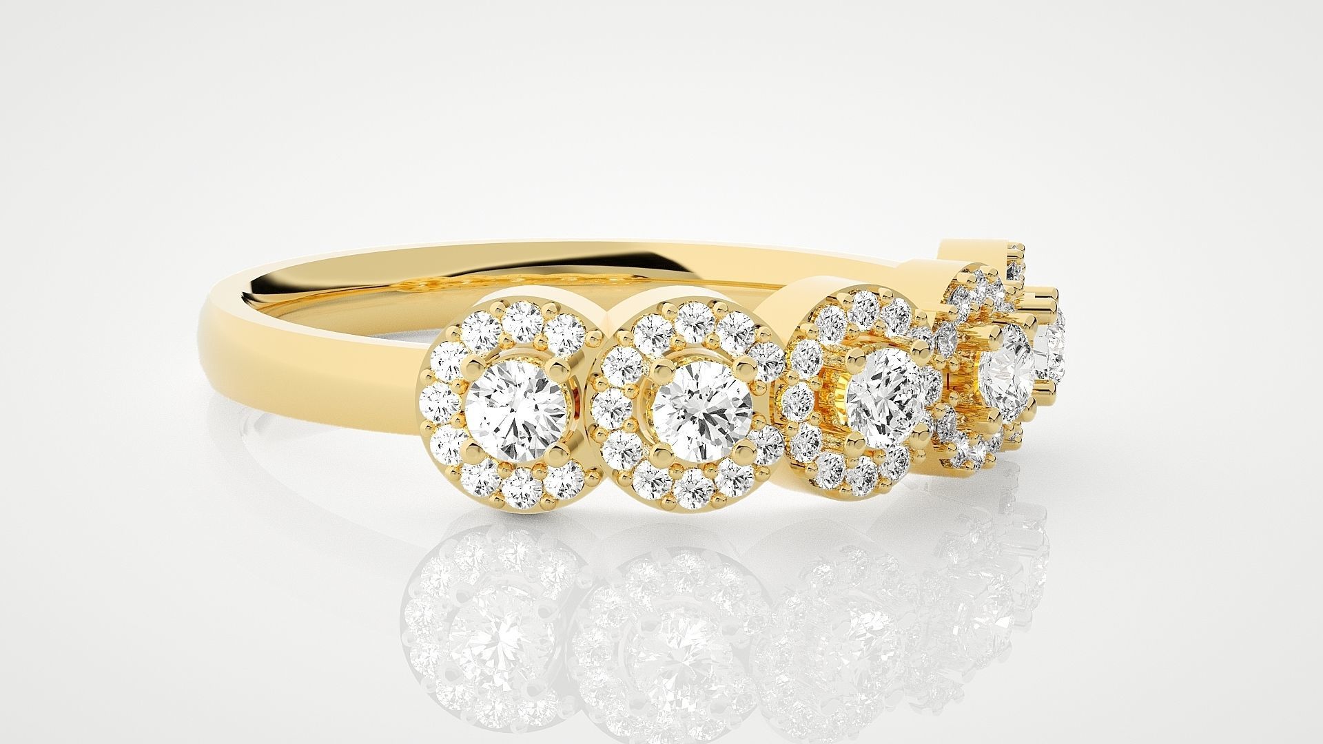 Ultra Light wt minimalist diamond solitaire ring 3dm stl renders 3D print model_8