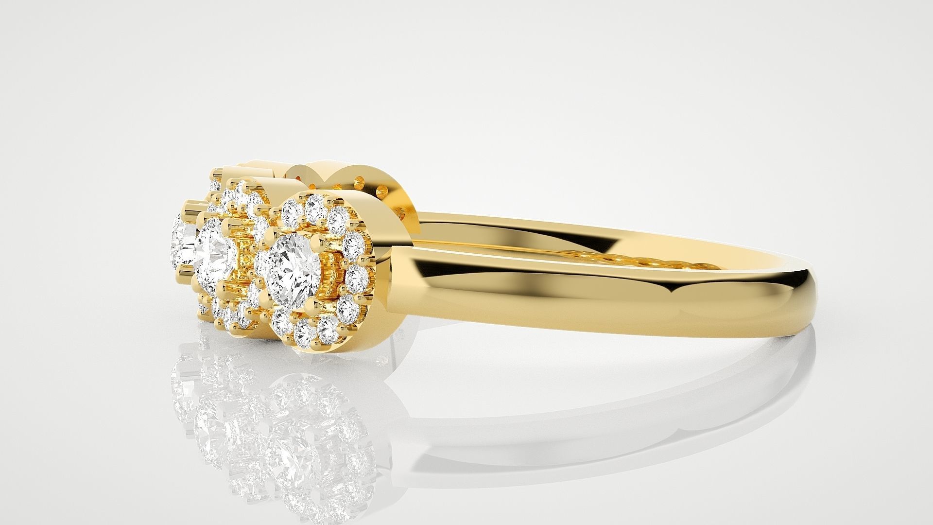 Ultra Light wt minimalist diamond solitaire ring 3dm stl renders 3D print model_9