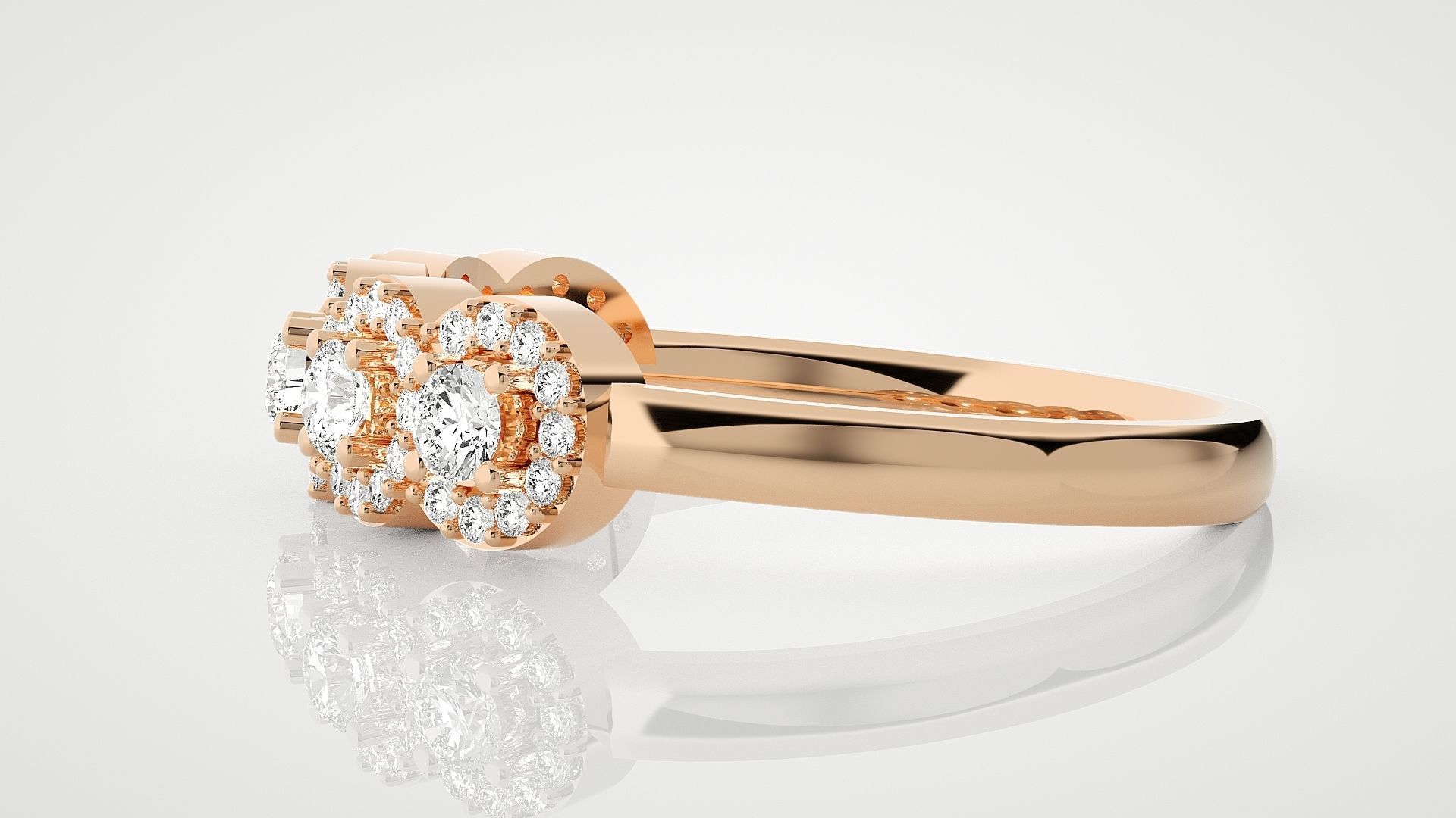 Ultra Light wt minimalist diamond solitaire ring 3dm stl renders 3D print model_3