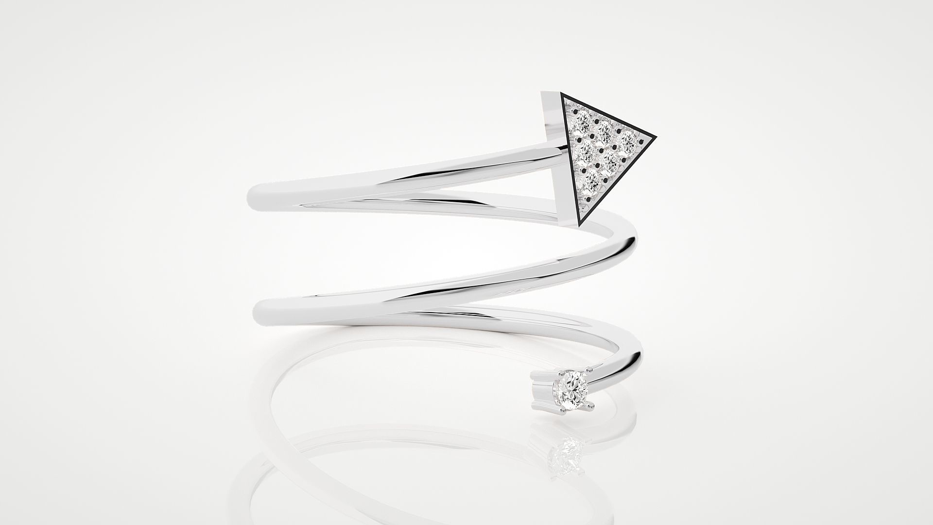 Arrow Ultra Light wt minimalist diamond ring 3dm stl renders  3D print model_5