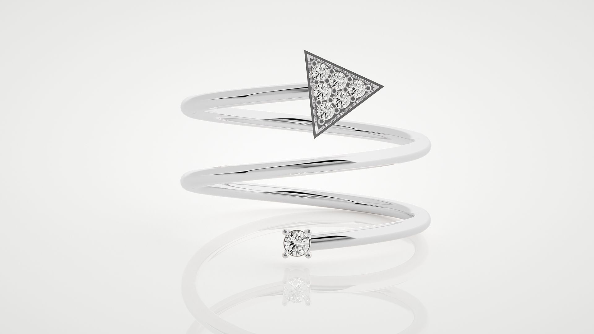 Arrow Ultra Light wt minimalist diamond ring 3dm stl renders  3D print model_4