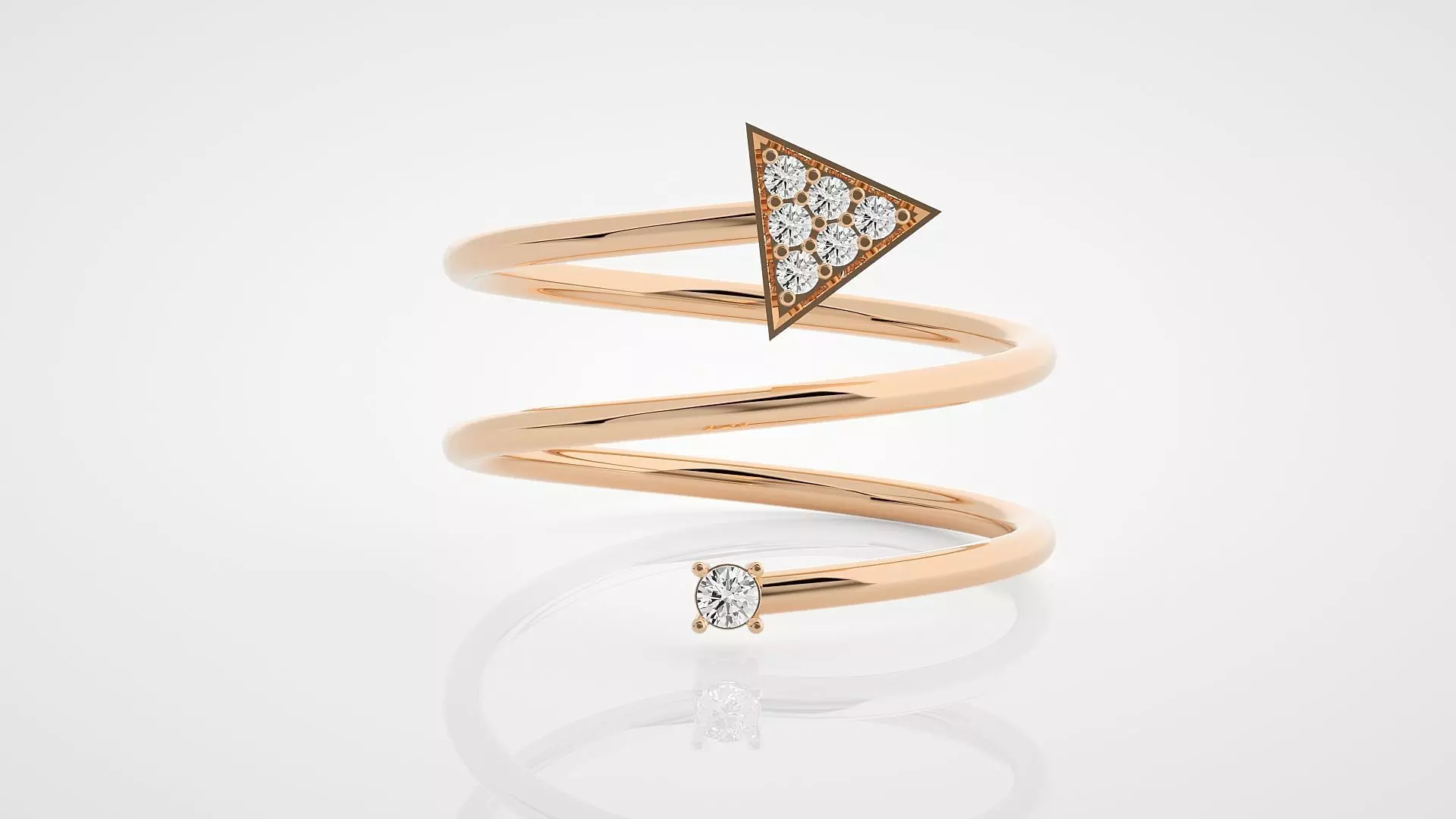 Arrow Ultra Light wt minimalist diamond ring 3dm stl renders  3D print model_0