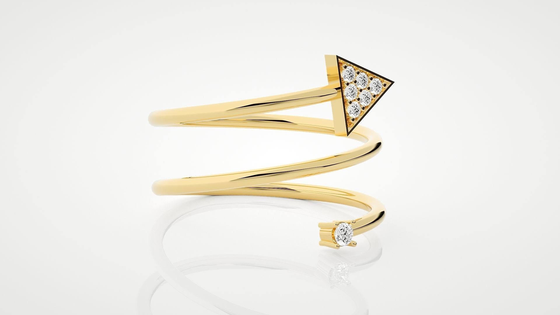 Arrow Ultra Light wt minimalist diamond ring 3dm stl renders  3D print model_8