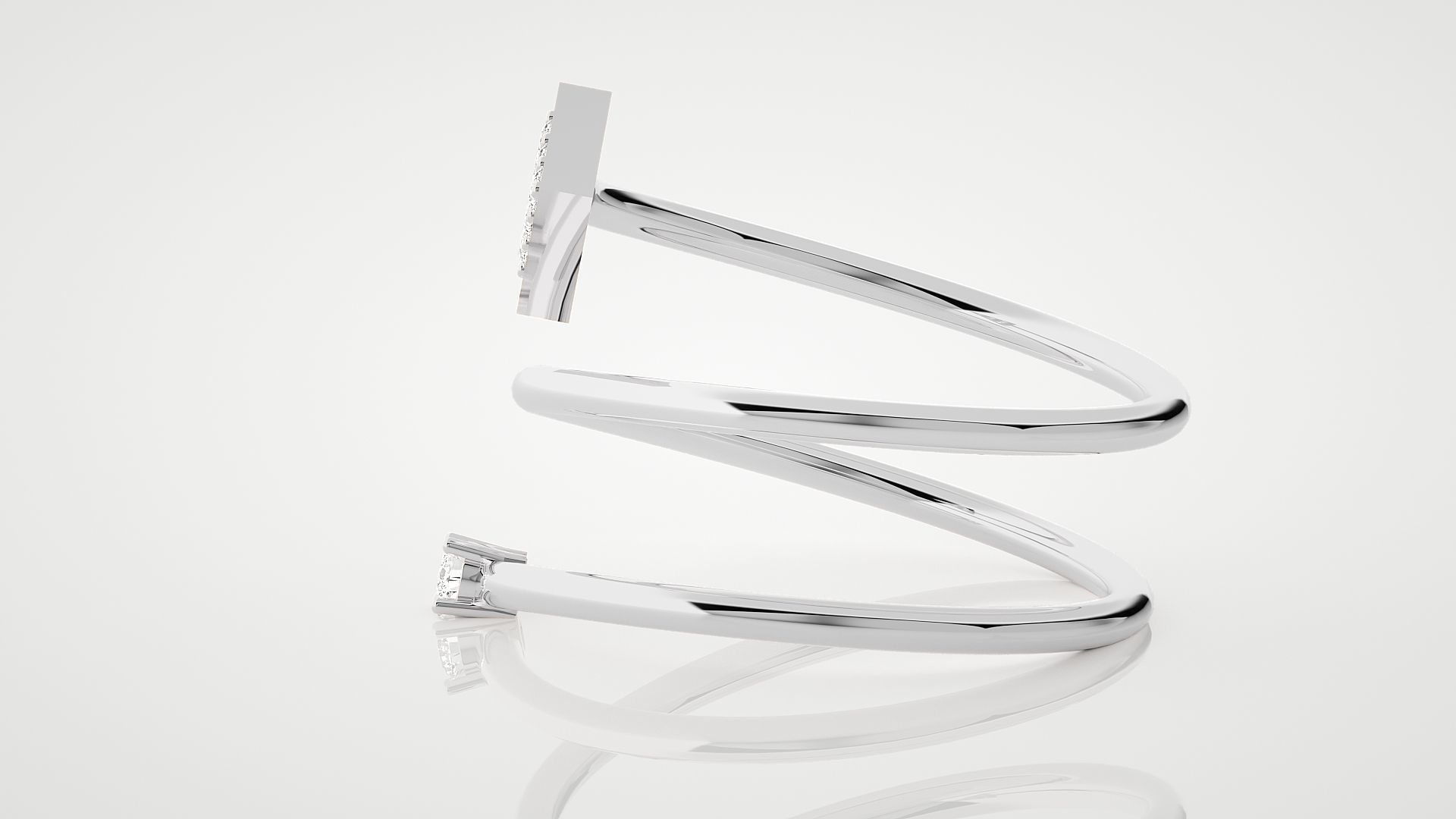 Arrow Ultra Light wt minimalist diamond ring 3dm stl renders  3D print model_6