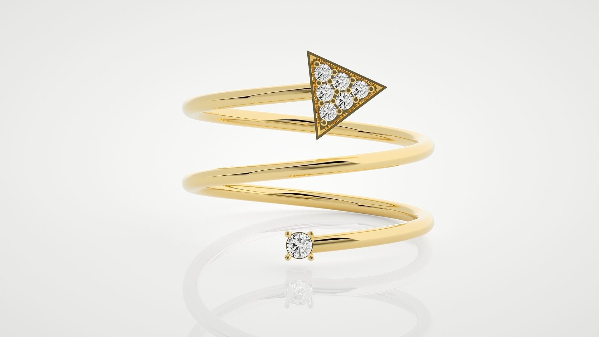Arrow Ultra Light wt minimalist diamond ring 3dm stl renders  3D print model_7