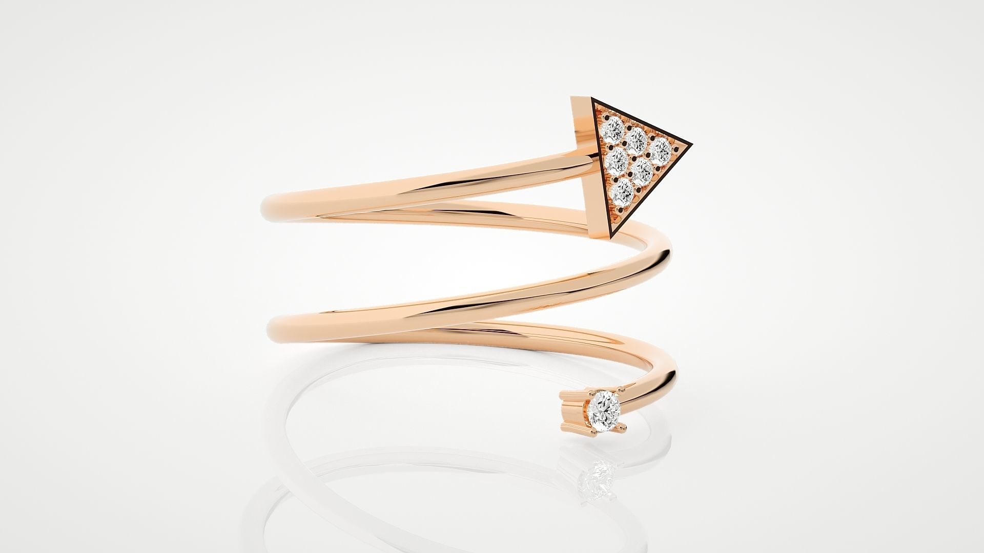 Arrow Ultra Light wt minimalist diamond ring 3dm stl renders  3D print model_2