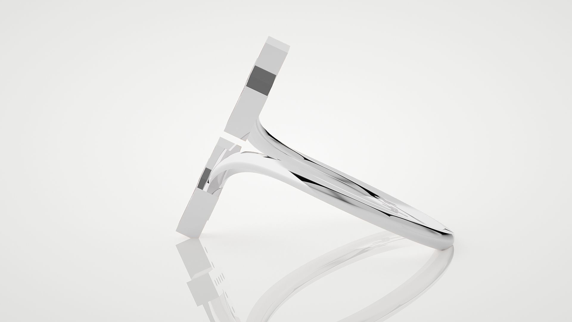 Cross Ultra Light wt minimalist diamond ring 3dm stl renders 3D print model_6